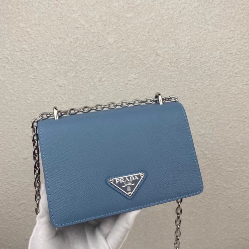 Prada Saffiano bőr mini válltáska 2BD032 kék
