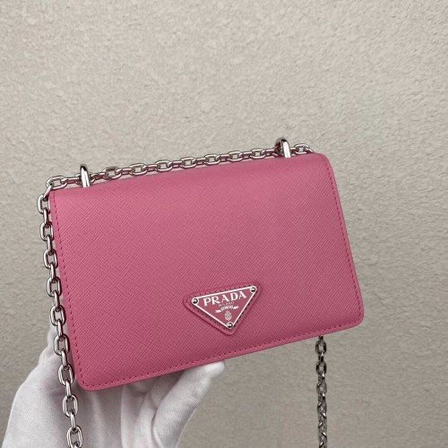 Prada Saffiano bőr mini válltáska 2BD032 rózsaszín