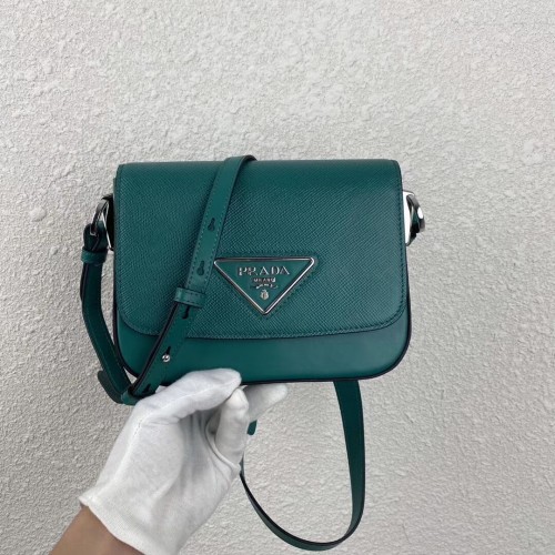 Prada Saffiano bőr mini válltáska 2BD249 zöld