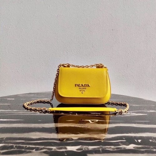 Prada Saffiano bőr válltáska 2BD275 sárga