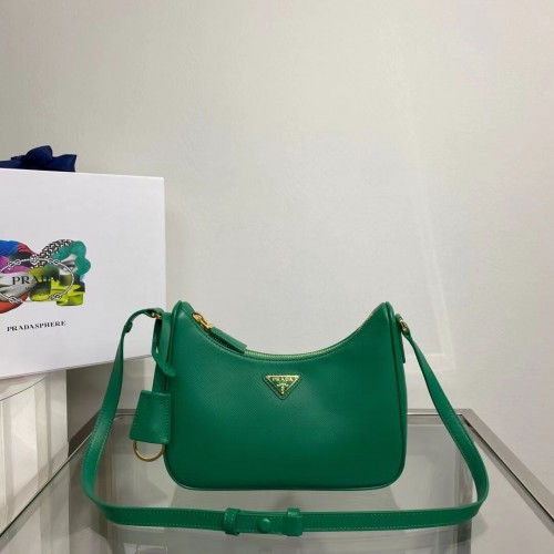 Prada Kis Saffiano Bőr Válltáska 1BD330 Zöld