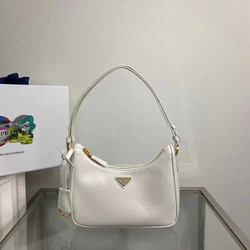 Prada Kis Saffiano Bőr Válltáska 1BD330 FEHÉR