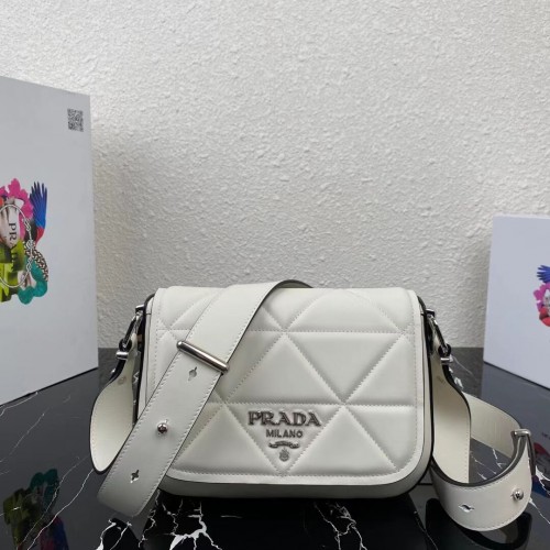 Prada System nappabőr patchwork táska 1BG283 fehér
