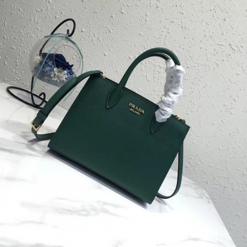 Prada saffiano luxury eredeti bőr táska bn4458 zöld