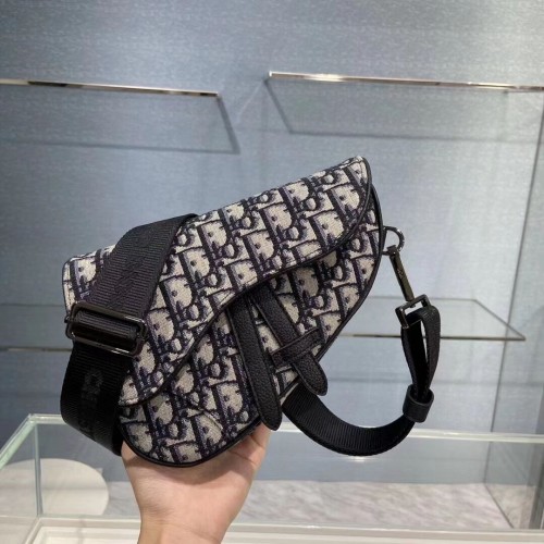 NYEREGES LAPOS ÖVŰ TÁSKA Kék Dior Oblique Jacquard C2106