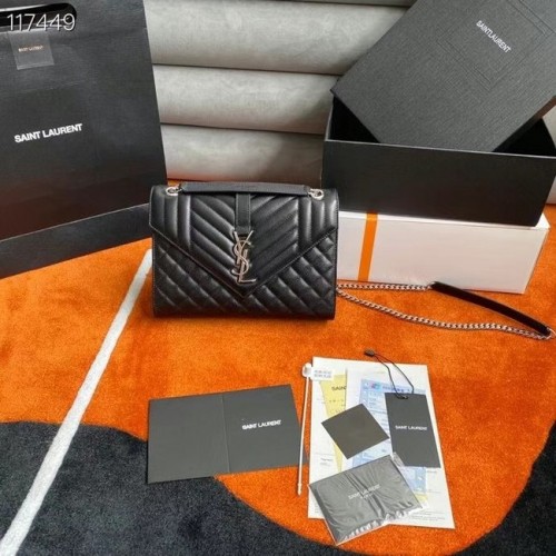 SAINT LAURENT ENVELOPE KÖZEPES TÁSKA MIX MATELASSE GRAIN DE POUDRE DOMBORÚ BŐR 600185 BLACK&SILouis VuittonER