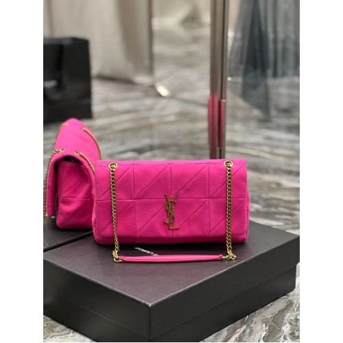SAINT LAURENT JAMIE KÖZEPES LÁNCOS TÁSKA CARRE RIVE GAUCHE BÁRÁNYBŐRBŐL ÉS VELÜBŐL 515821 ROSE