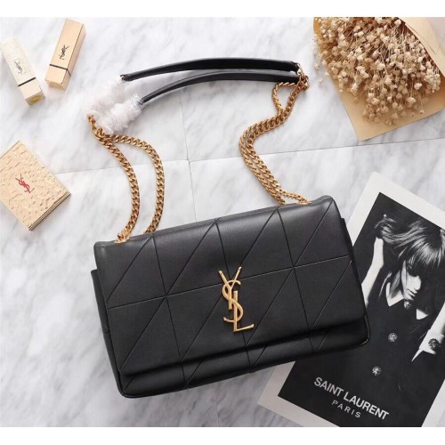 SAINT LAURENT Jamie monogramos bőr válltáska 2833 fekete