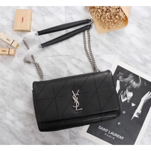 SAINT LAURENT Jamie monogramos bőr válltáska A2833 fekete