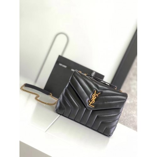 SAINT LAURENT LOULOU KIS MATELASSE BŐR 494699 FEKETE ÉS BRONZ FÉMVASALATOK