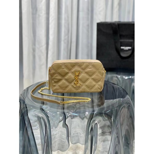 SAINT LAURENT MONOGRAM LÁNCOS BŐR PÉNZTÁRCA 655941 BÉZS