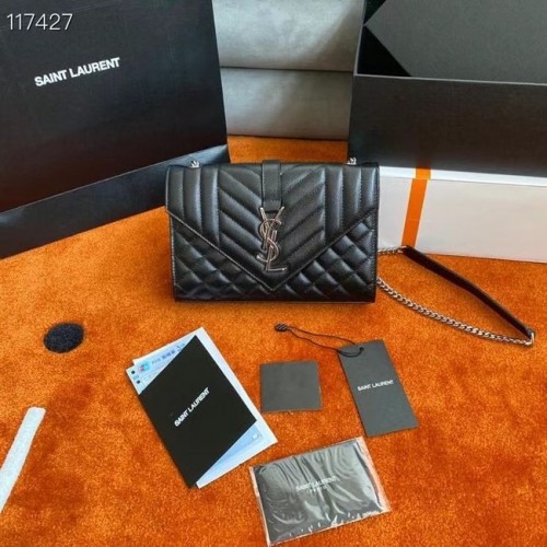 SAINT LAURENT MONOGRAM LÁNCTÁRCSA MIX MATELASSE GRAIN DE POUDRE dombornyomott bőrből 526286 BLACK&SILouis VuittonER