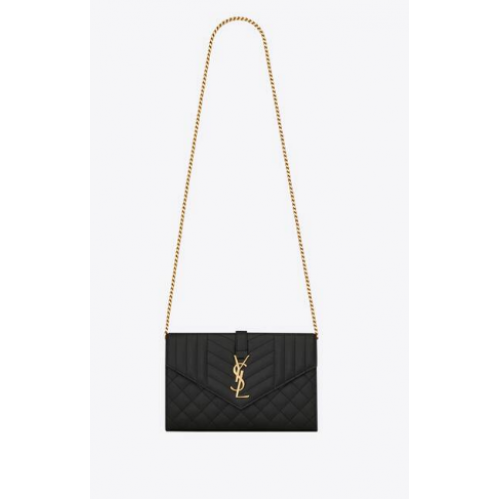 SAINT LAURENT MONOGRAM LÁNCOS PÉNZTÁRCA VEGYES MINTÁJÚ, SZEMES BŐRÖM 620280 FEKETE ÉS ARANY