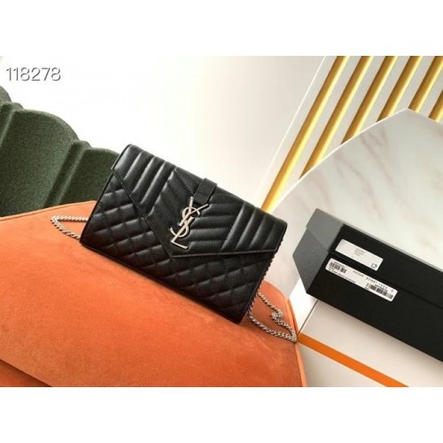 SAINT LAURENT MONOGRAM LÁNCTÁRCSA MIX MATELASSE GRAIN DE POUDRE DOMBORÚ BŐRBŐL 620280 BLACK&SILouis VuittonER