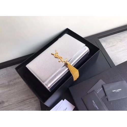 SAINT LAURENT Közepes Kate keresztpántos táska 18831 Ezüst