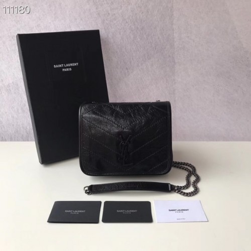 SAINT LAURENT Niki Mini bőr válltáska 03743 fekete