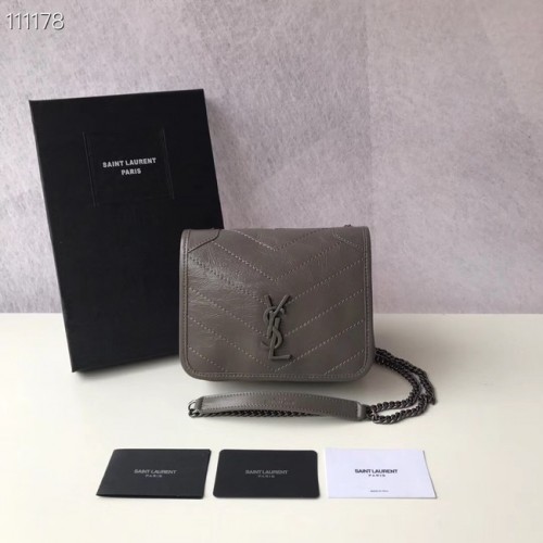 SAINT LAURENT Niki Mini bőr válltáska 03743 szürke
