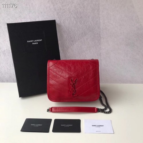 SAINT LAURENT Niki Mini bőr válltáska 03743 piros