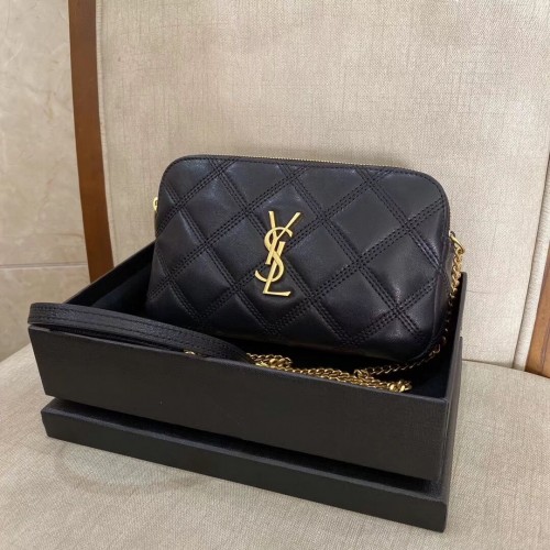 SAINT LAURENT Eredeti Bőr Válltáska Y565041 fekete