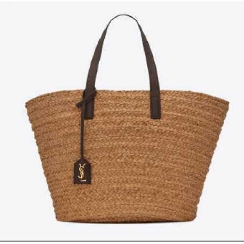 SAINT LAURENT PANIER KÖZEPES RAFFIA TÁSKA 693242 ELEFÁNTCSONT