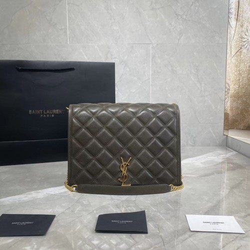SAINT LAURENT bőr válltáska Y579607 szürke