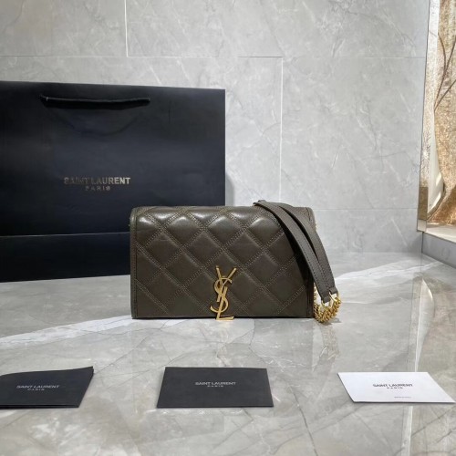 SAINT LAURENT bőr válltáska Y585031 szürke