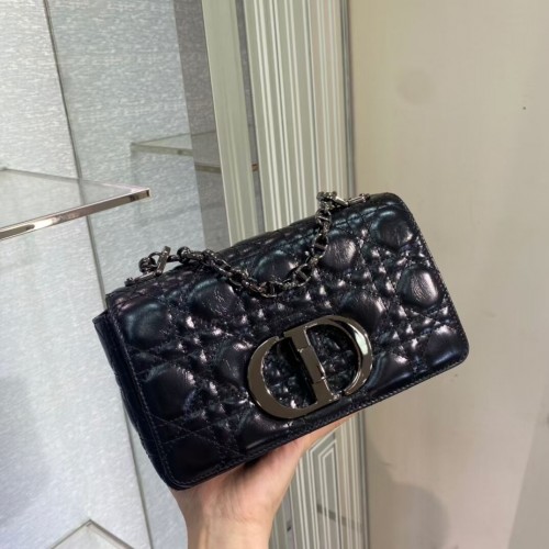 KIS DIOR CARO TÁSKA Színátmenetes Cannage Importált viaszbőr M9241 fekete