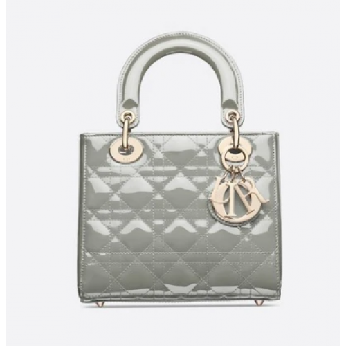 KIS LADY DIOR TÁSKA szürke lakkbőr M0531