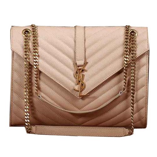 Saint Laurent Klasszikus Monogram Cannage Pattern Flap Bag Y5480 Sárgabarack