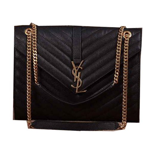 Saint Laurent Klasszikus Monogramos Cannage Mintás Zsebtáska Y5480 Fekete