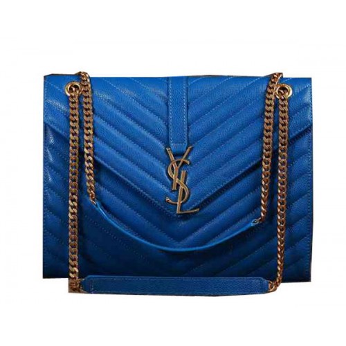 Saint Laurent Classic Monogram Cannage Pattern Flap Bag Y5480 kék