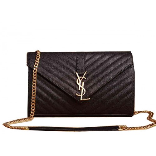 Saint Laurent Klasszikus Monogramos Cannage Mintás Zsebtáska Y5482 Fekete