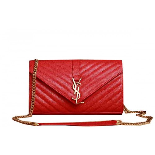 Saint Laurent Klasszikus Monogramos Cannage Mintás Zsebtáska Y5482 Piros