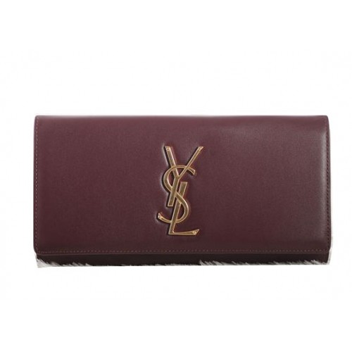 Saint Laurent Klasszikus Monogramme Kuplung Eredeti Bőr Y5486 Burgundia