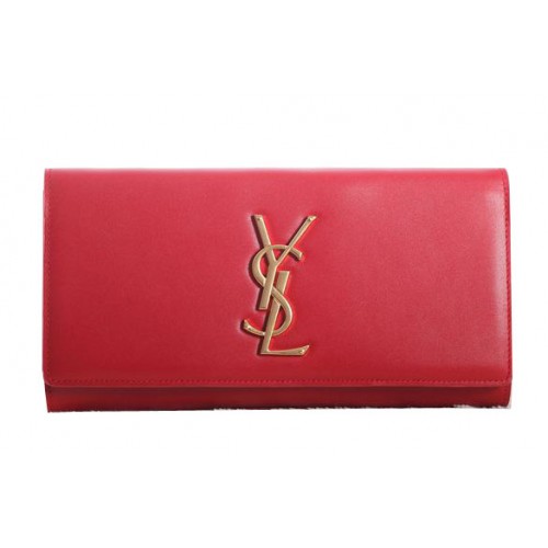 Saint Laurent klasszikus monogramos kuplung eredeti bőr Y5486 piros