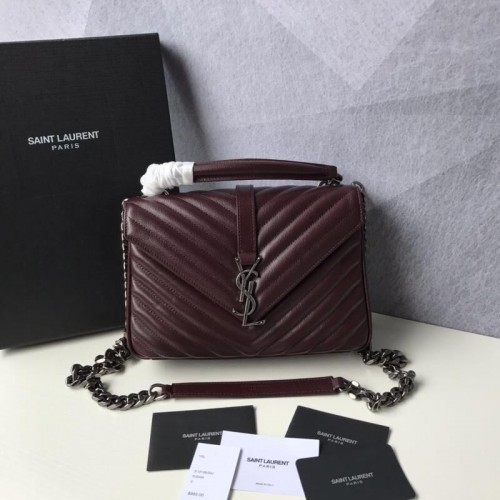 Saint Laurent Klasszikus Monogramme Kecskebőr Eredeti Zsebtáska Y392738 Bordó