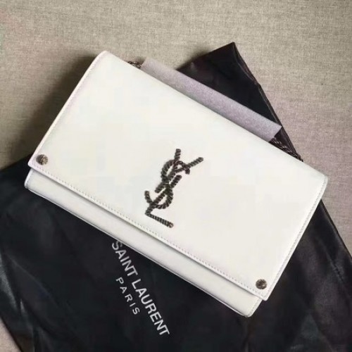 Saint Laurent mini Monogramme Crossbody Válltáska A354025 Fehér