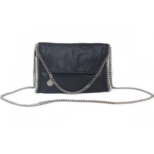 Stella McCartney Falabella fekete PVC keresztpántos táska 875 ezüst