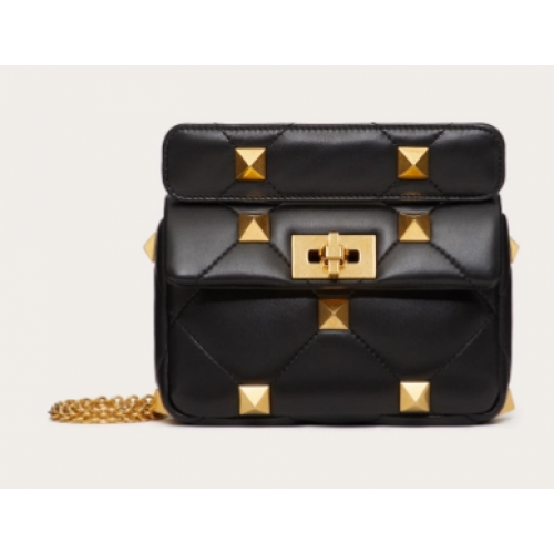 VALENTINO GARAVANI ROMAN STUD Kis báránybőr táska 1W2B0L04 fekete
