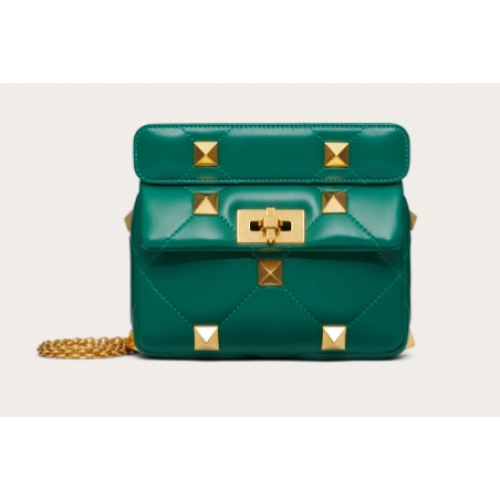 VALENTINO GARAVANI ROMAN STUD Kis báránybőr táska 1W2B0L04 zöld