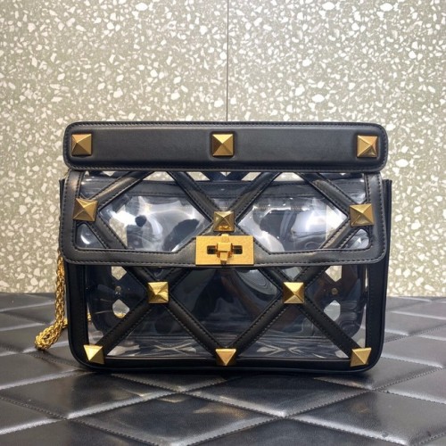 VALENTINO GARAVANI római bedugós puha báránybőr láncos válltáska WW2B0I60B fekete