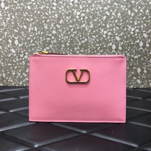 VALENTINO GARAVANI Stud Sign szemcsés borjúbőr clutch táska 0620 rózsaszín