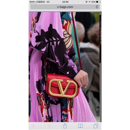 VALENTINO Original bőr válltáska V0032 piros