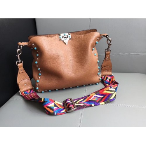 VALENTINO Rockstud bőr válltáska 50031-2 barna