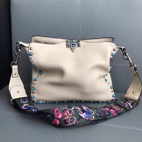 VALENTINO Rockstud bőr válltáska 50031 törtfehér