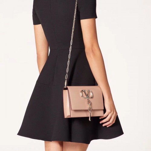 VALENTINO VLOCK Eredeti bőr válltáska 0910 világos rózsaszín