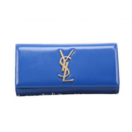 YSL Klasszikus Monogramme Kuplungtáska Lakkbőr Y8909 Kék