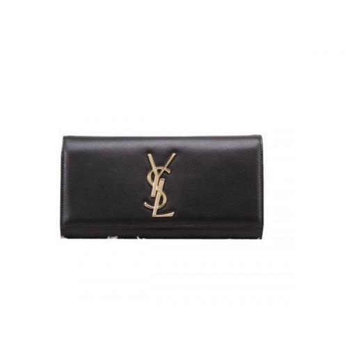 YSL Klasszikus Monogramme Kuplungtáska Sima Bőr Y8909 Fekete