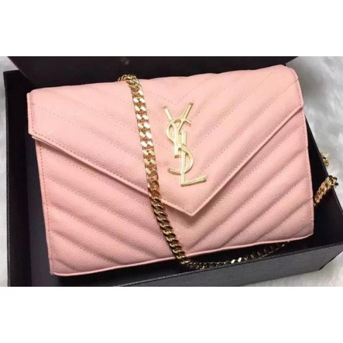 YSL klasszikus monogram tengelykapcsoló Cannage minta YSL0223 rózsaszín