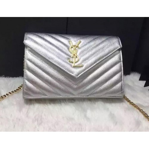 YSL klasszikus monogram tengelykapcsoló Cannage minta YSL0223 ezüst